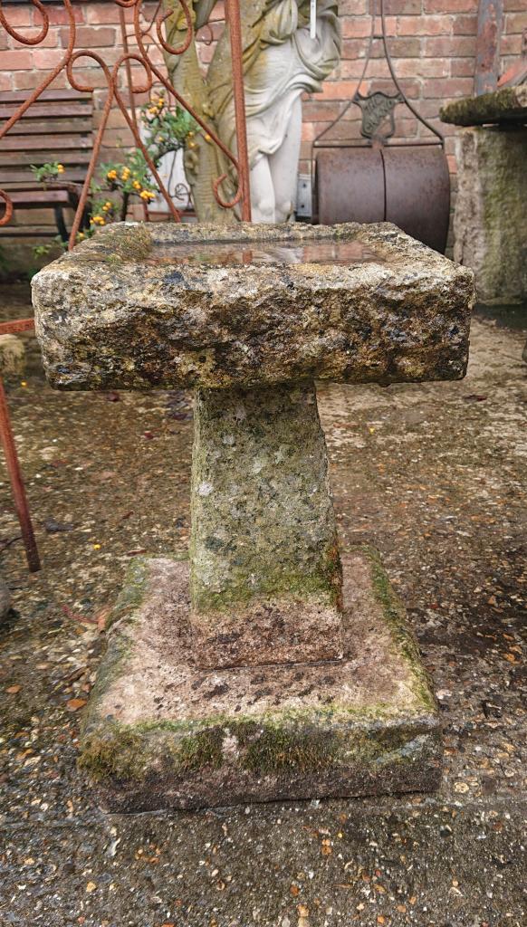 <p>Original Purbeck Stone Bird Bath </p><p>18" high</p>